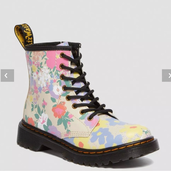 Dr Martens Youth 1460 Floral Mash Up Leather Lace Up Boots Sz 13 US - Picture 1 of 16
